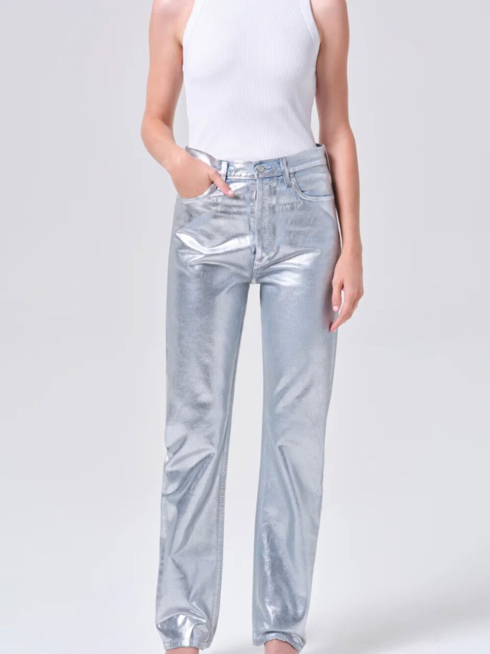 Agolde 90's Mid Rise Jean - Tin Foil, size 28